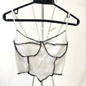 SHEIN Reverse Stitch Corset Tank Top